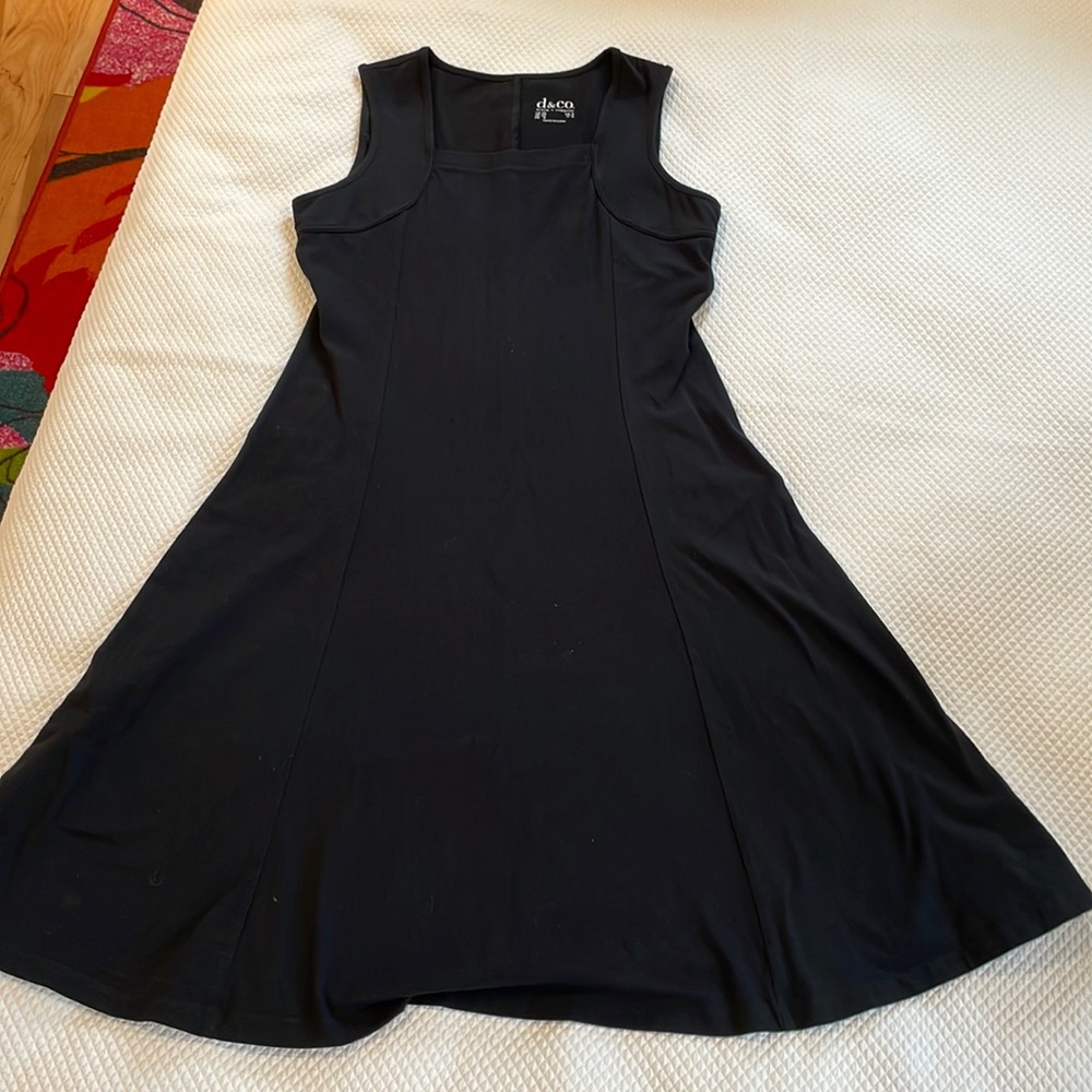 Denim & Co cotton midi dress with square neckline. Size XS, but fits more like M